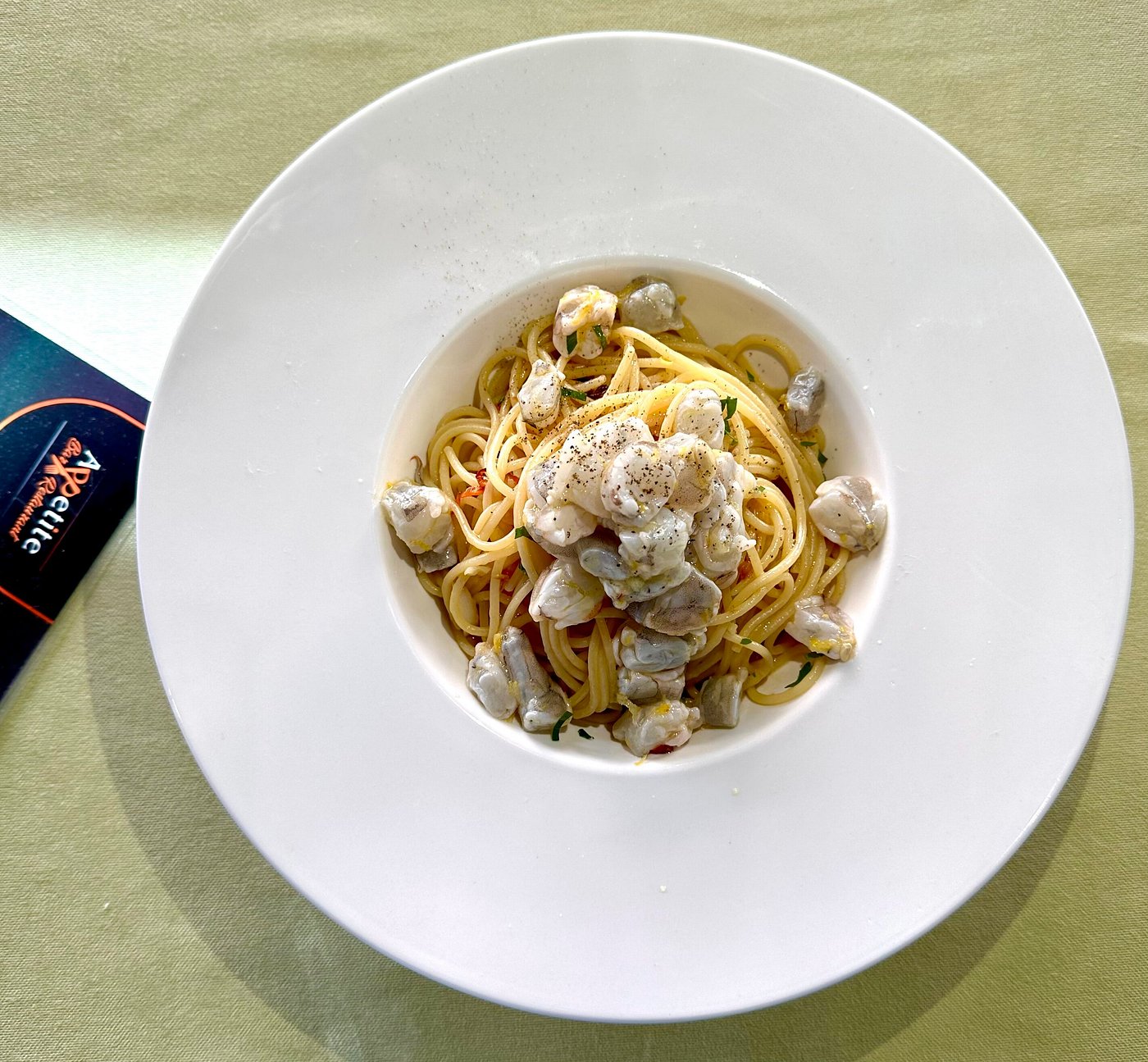 Spaghetti Aglio e Olio with Shrimp - Popular Mediterranean dish at Appetite Restaurant
